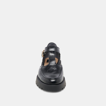 EMILIO FLATS MIDNIGHT CRINKLE PATENT LEATHER Dolce Vita