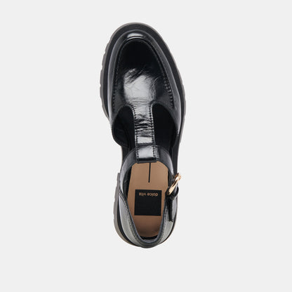 EMILIO FLATS MIDNIGHT CRINKLE PATENT LEATHER Dolce Vita