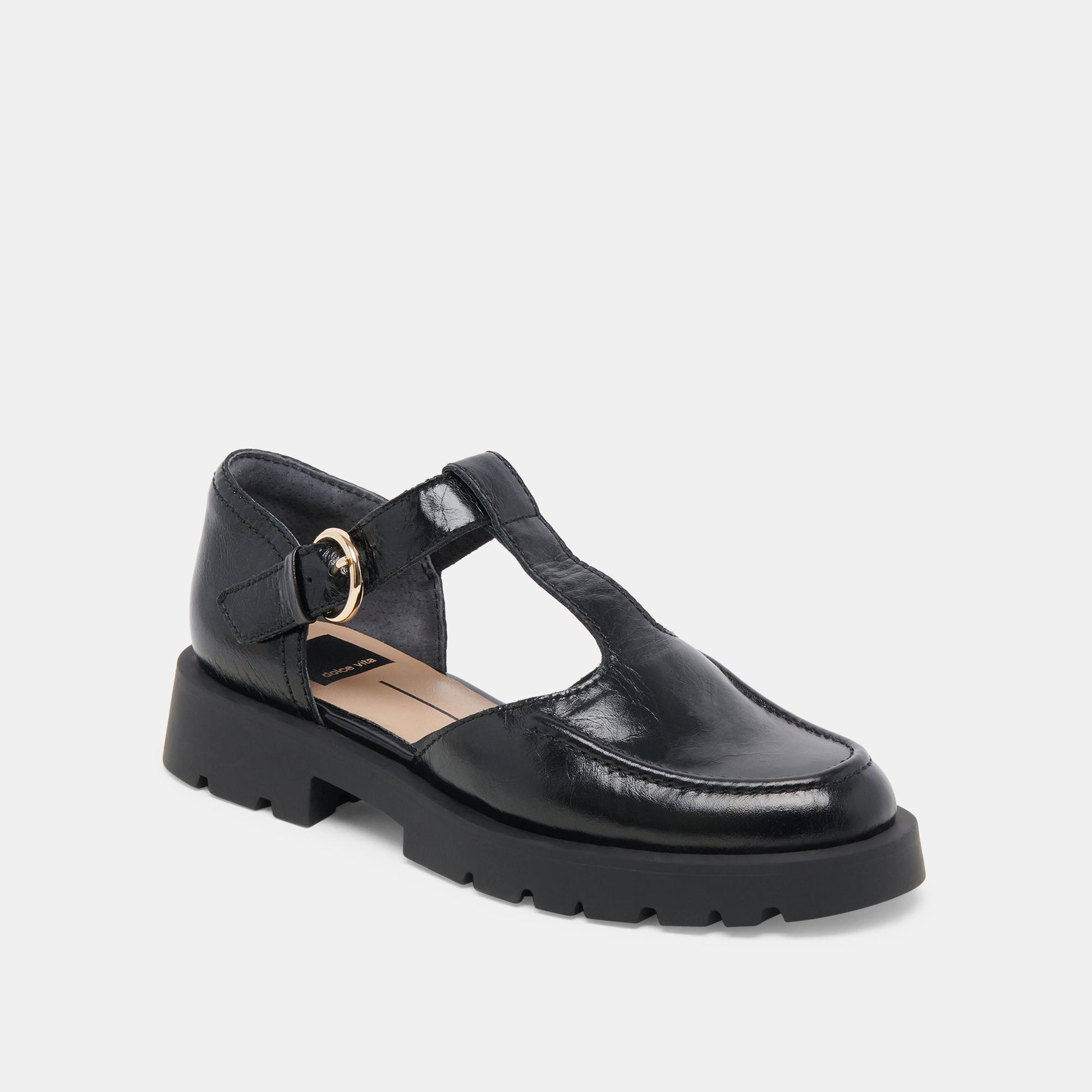 EMILIO FLATS MIDNIGHT CRINKLE PATENT LEATHER Dolce Vita
