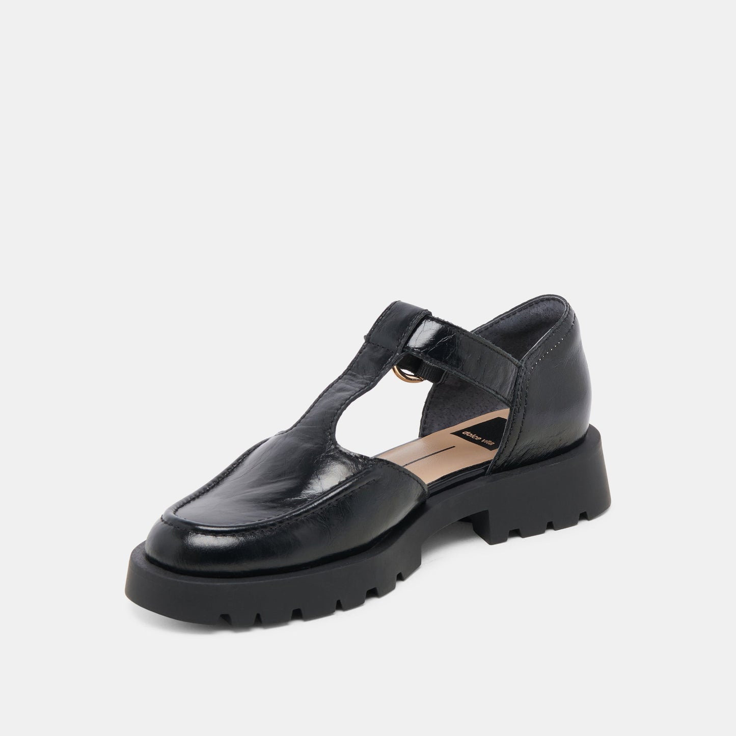 EMILIO FLATS MIDNIGHT CRINKLE PATENT LEATHER Dolce Vita