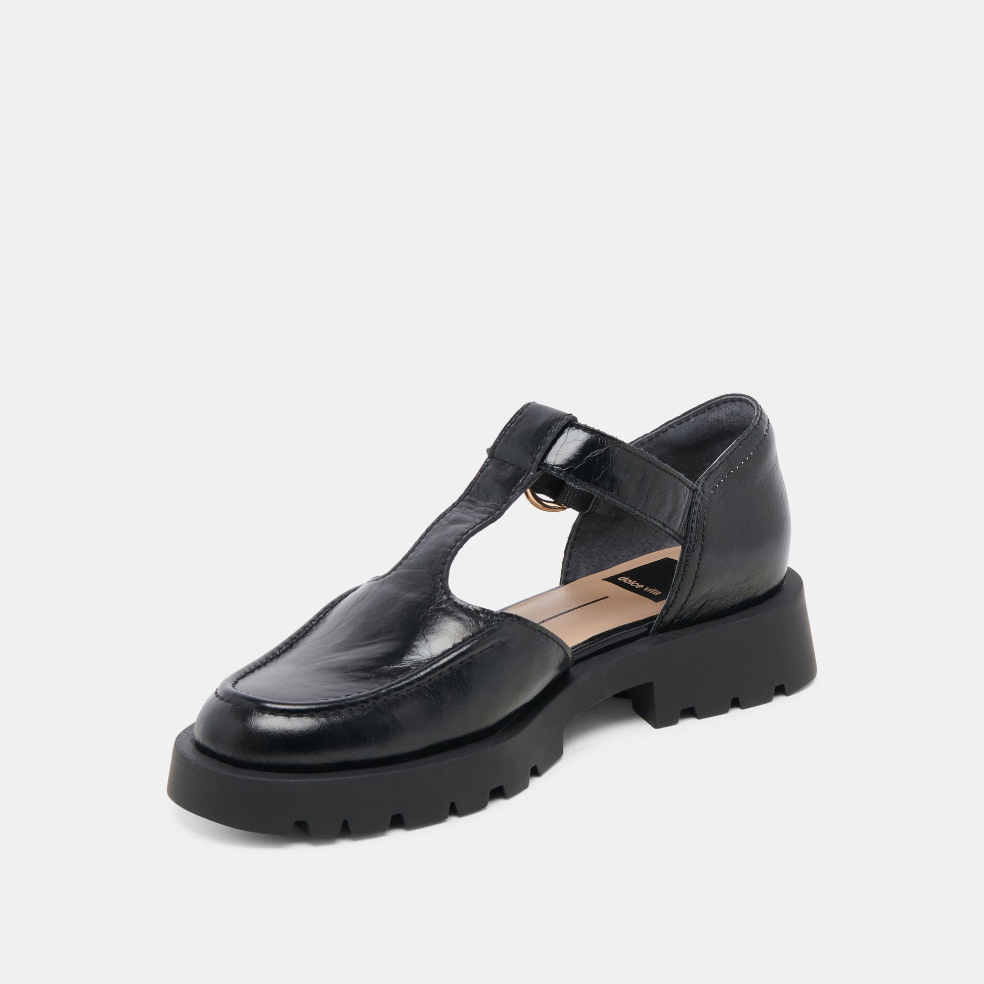 EMILIO FLATS MIDNIGHT CRINKLE PATENT LEATHER Dolce Vita