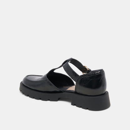EMILIO FLATS MIDNIGHT CRINKLE PATENT LEATHER Dolce Vita