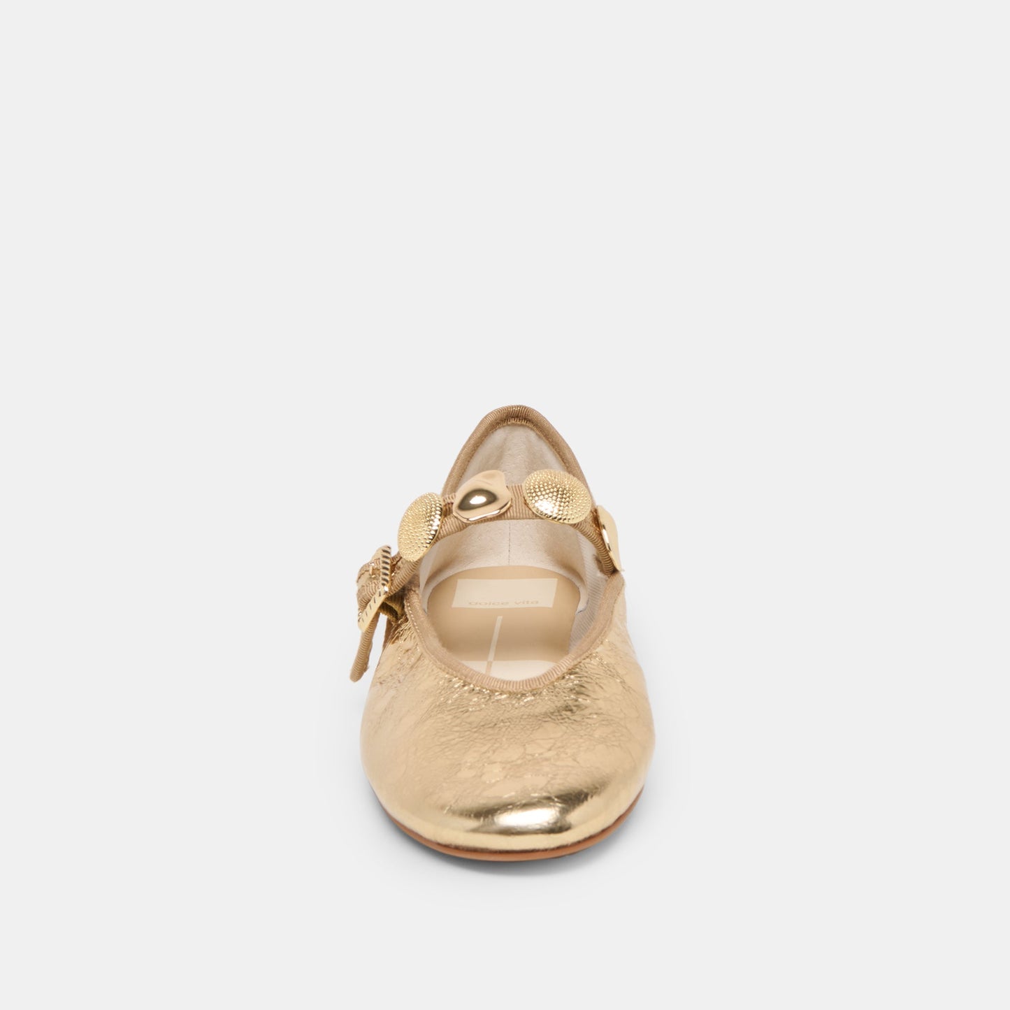Relan Gold Distressed Leather Ballet Flats Dolce Vita