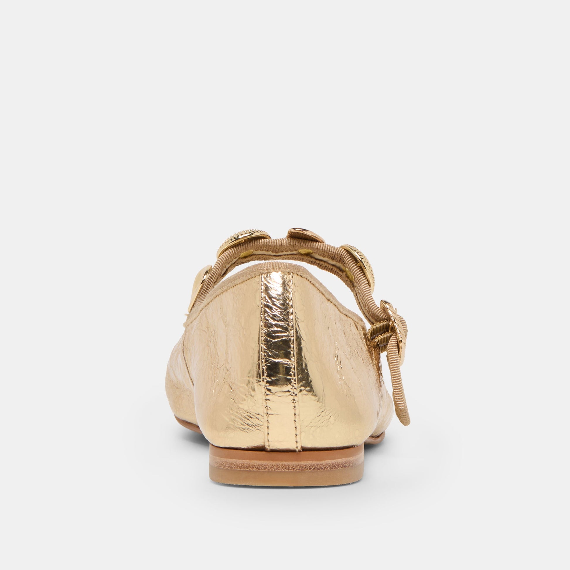 Relan Gold Distressed Leather Ballet Flats Dolce Vita