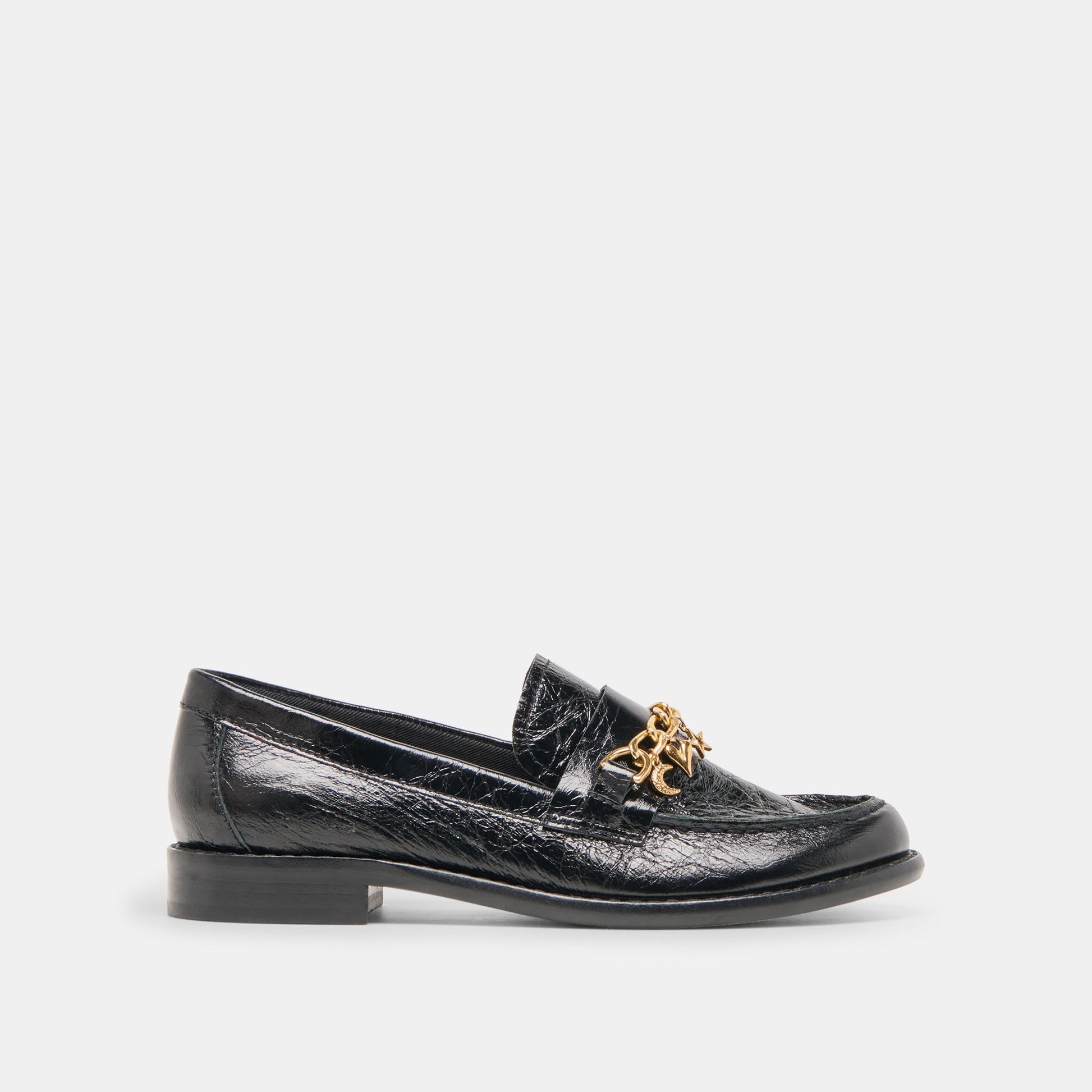 Waylen Midnight Crinkle Patent Loafers Dolce Vita