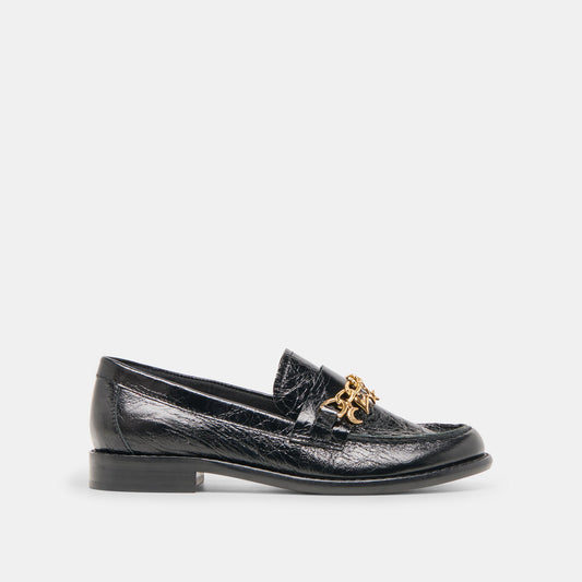 Waylen Midnight Crinkle Patent Loafers Dolce Vita