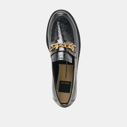Waylen Midnight Crinkle Patent Loafers Dolce Vita
