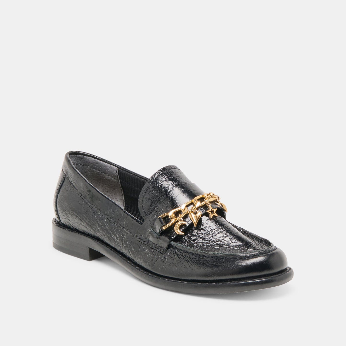 Waylen Midnight Crinkle Patent Loafers Dolce Vita