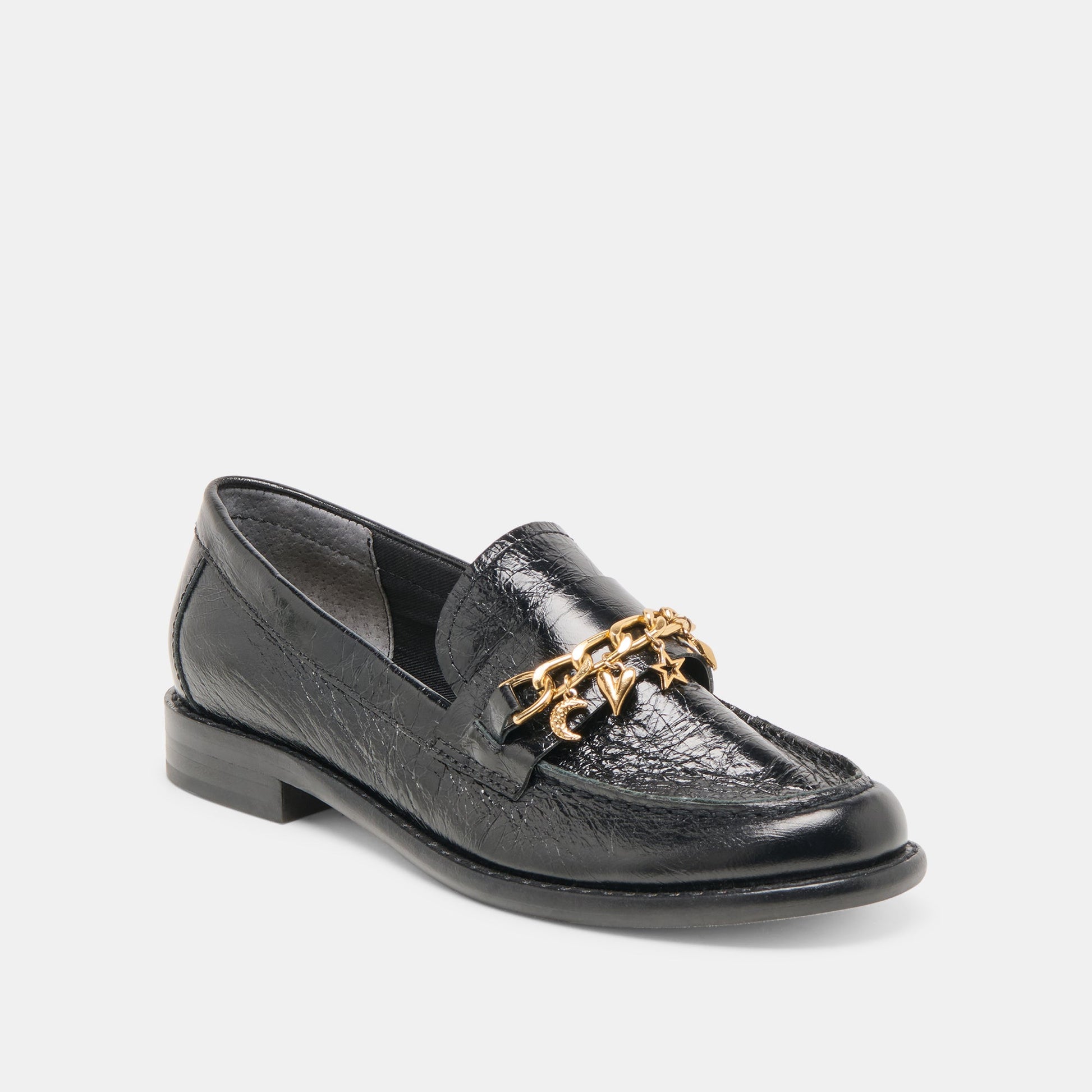 Waylen Midnight Crinkle Patent Loafers Dolce Vita