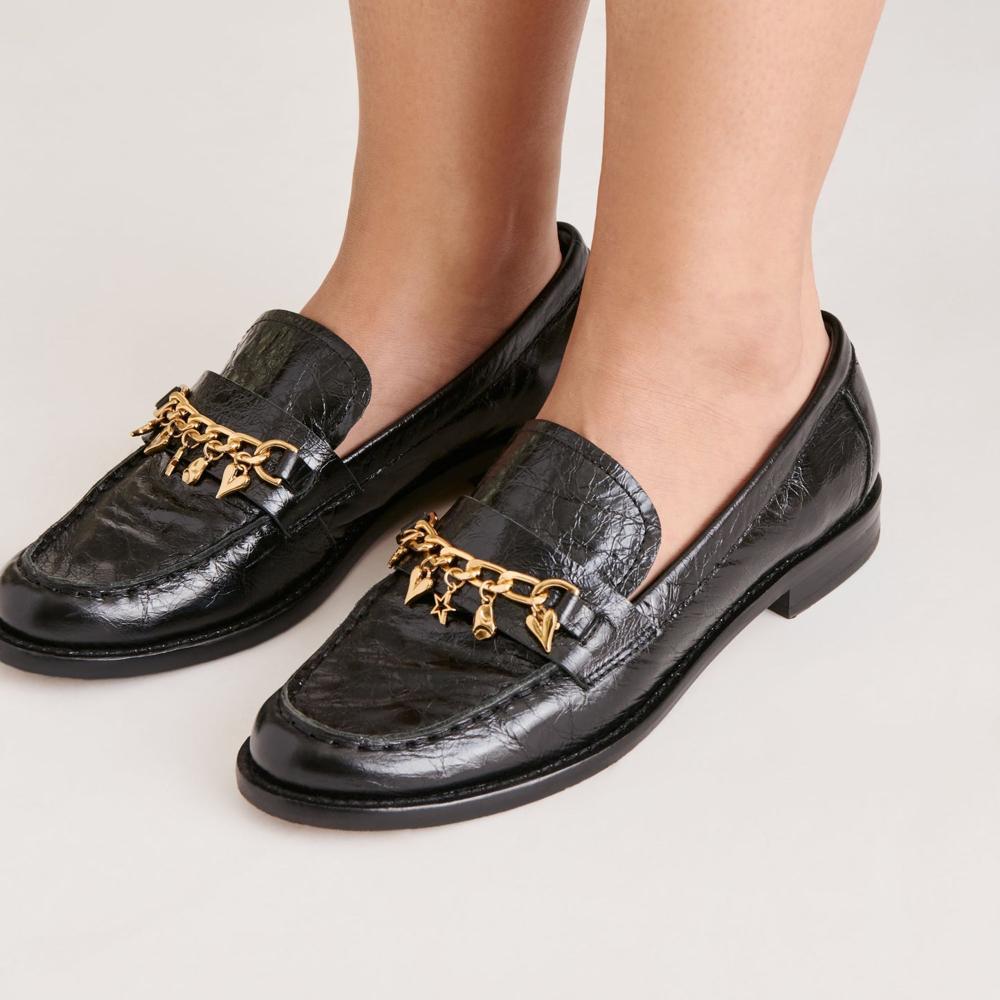 Waylen Midnight Crinkle Patent Loafers Dolce Vita