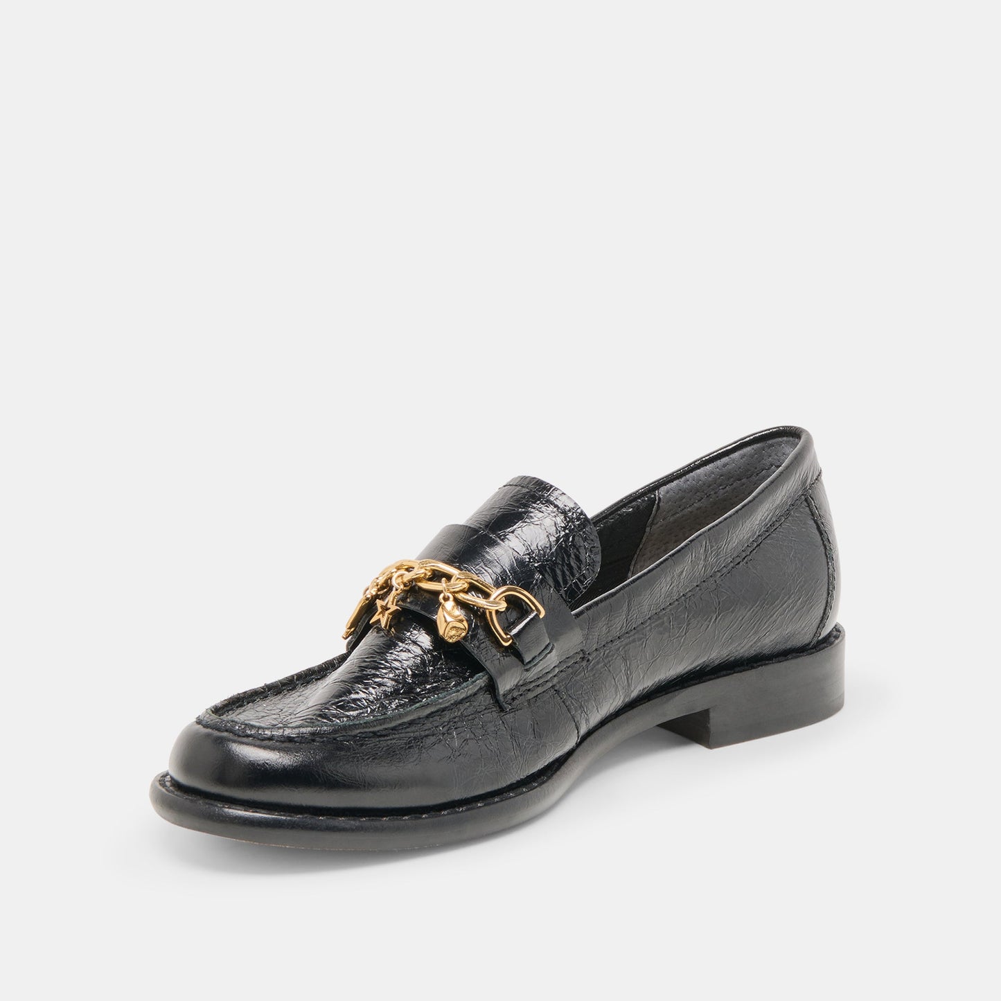 Waylen Midnight Crinkle Patent Loafers Dolce Vita