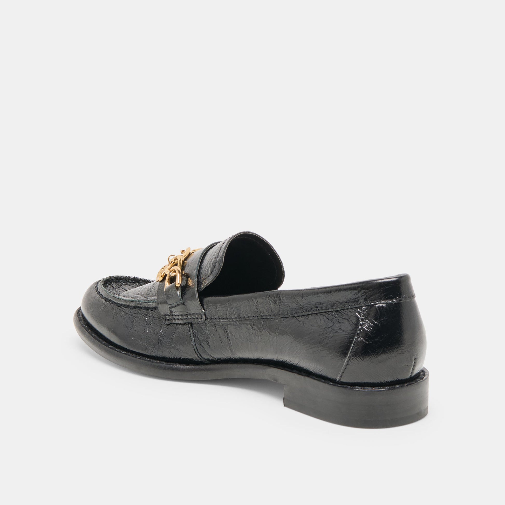 Waylen Midnight Crinkle Patent Loafers Dolce Vita
