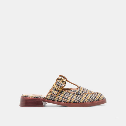 Harlah Yellow Plaid Tweed Flats Dolce Vita