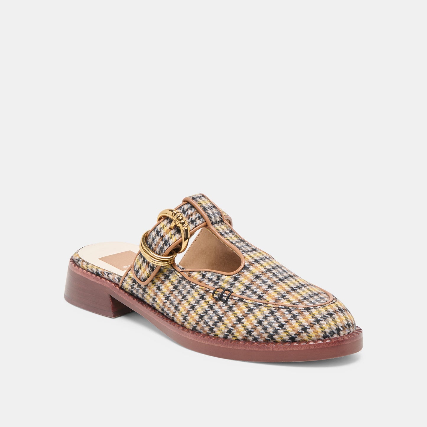 Harlah Yellow Plaid Tweed Flats Dolce Vita