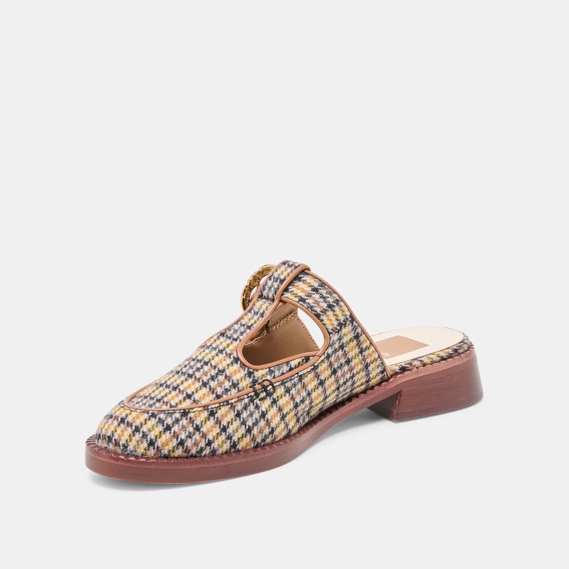 Harlah Yellow Plaid Tweed Flats Dolce Vita