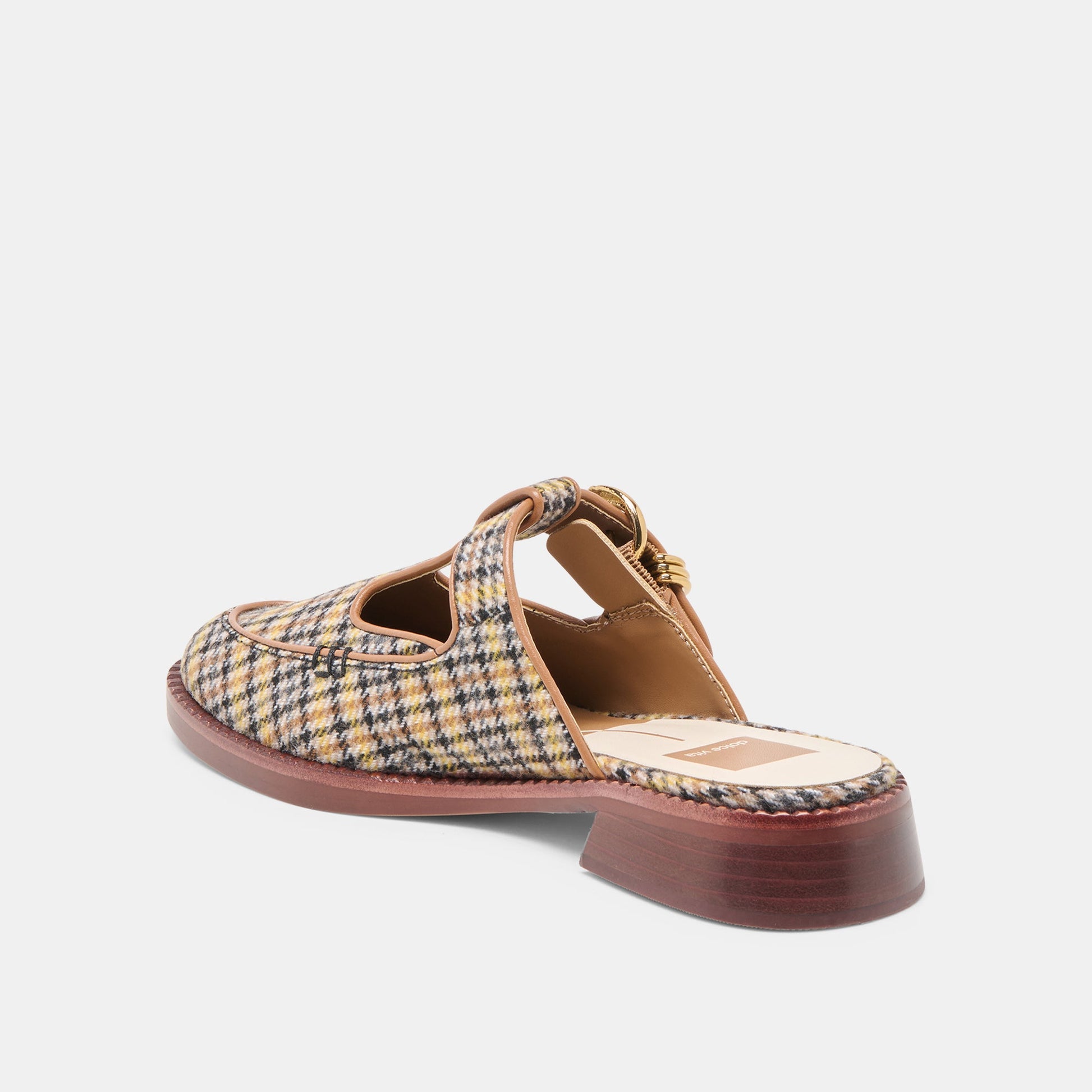 Harlah Yellow Plaid Tweed Flats Dolce Vita