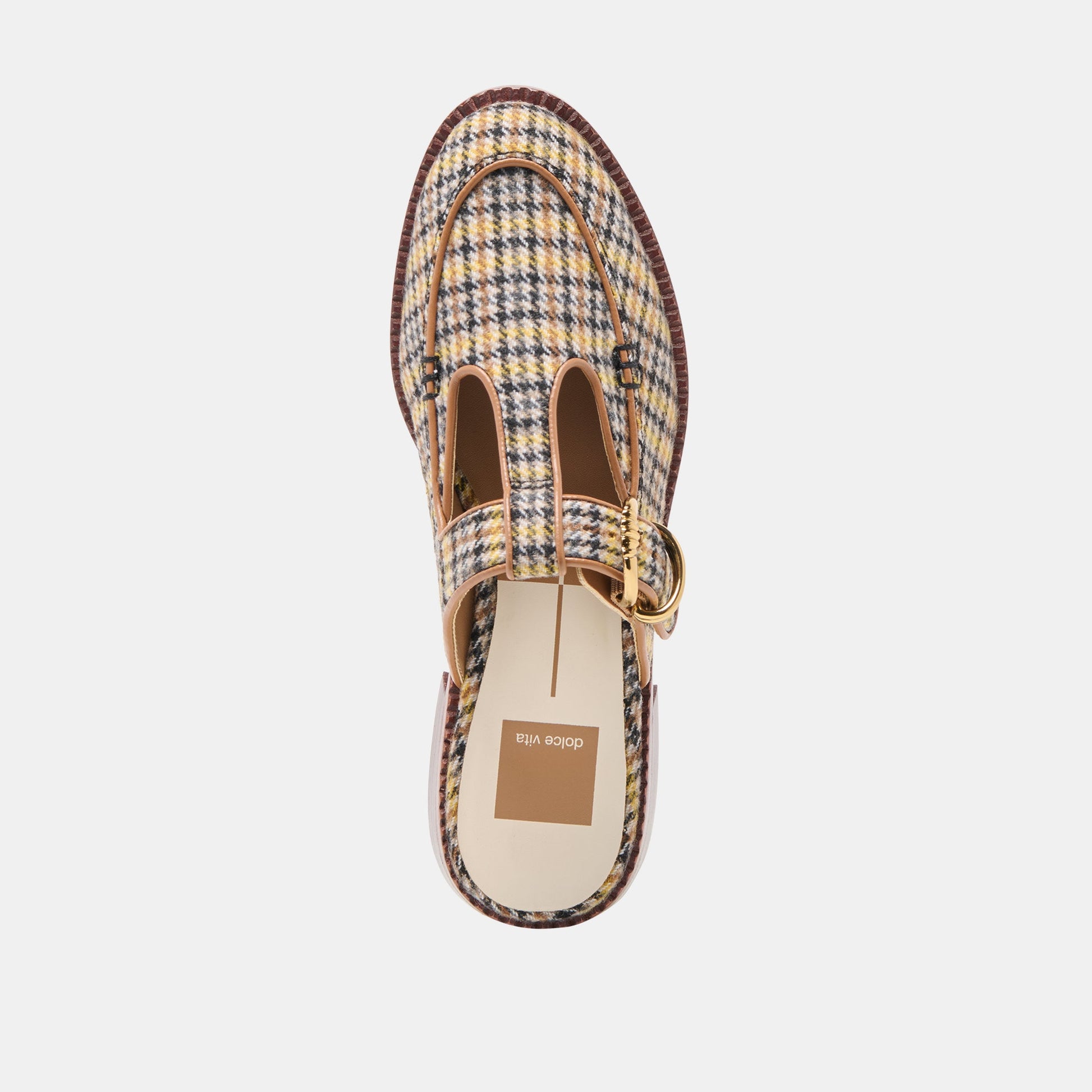 Harlah Yellow Plaid Tweed Flats Dolce Vita