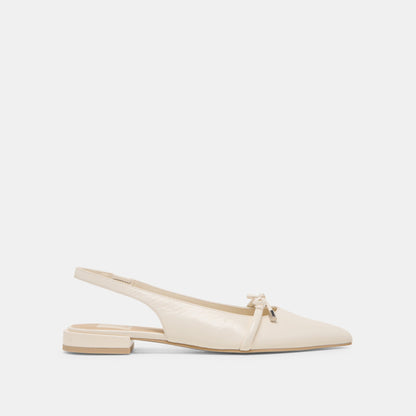 PAYGE FLATS OFF WHITE CRINKLE PATENT Dolce Vita