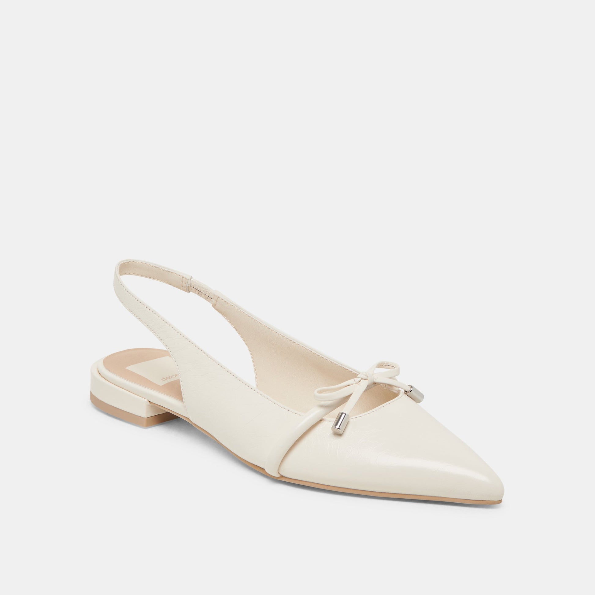 PAYGE FLATS OFF WHITE CRINKLE PATENT Dolce Vita