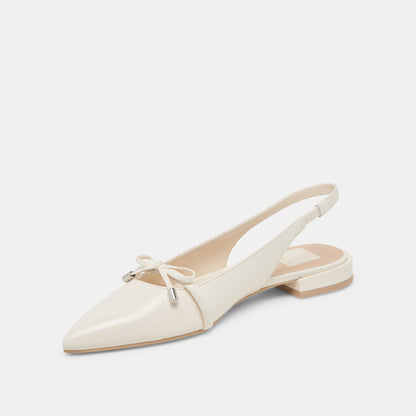 PAYGE FLATS OFF WHITE CRINKLE PATENT Dolce Vita
