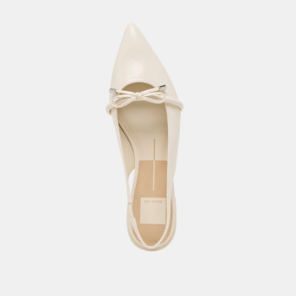 PAYGE FLATS OFF WHITE CRINKLE PATENT Dolce Vita