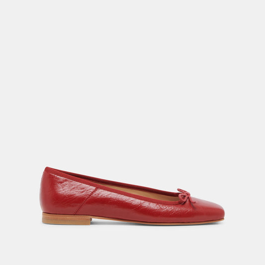 Anisa Ballet Flats RED CRINKLE PATENT Dolce Vita