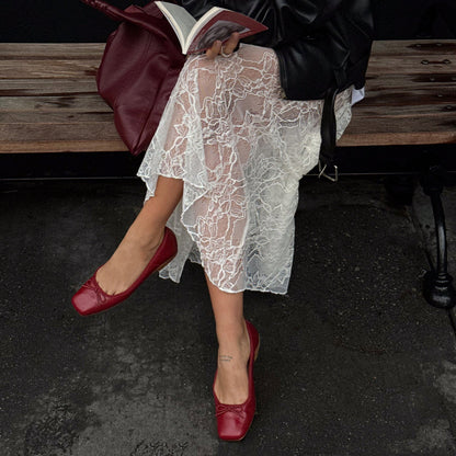 Anisa Ballet Flats RED CRINKLE PATENT Dolce Vita