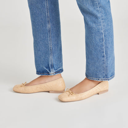 ANISA BALLET FLATS LT NATURAL WOVEN RAFFIA Dolce Vita
