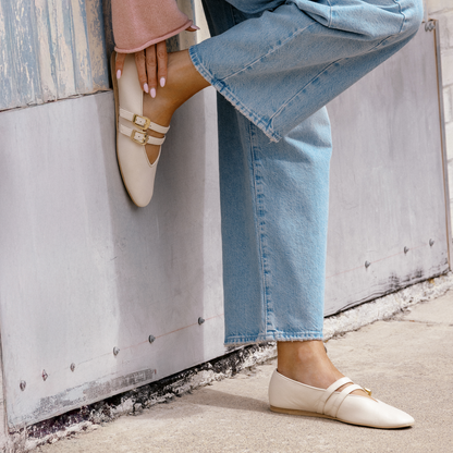 BAYLEE BALLET FLATS IVORY LEATHER Dolce Vita