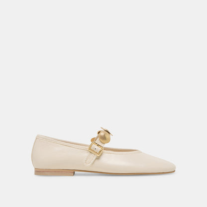 Relan Off White Leather Ballet Flats Dolce Vita