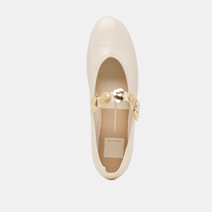 Relan Off White Leather Ballet Flats Dolce Vita