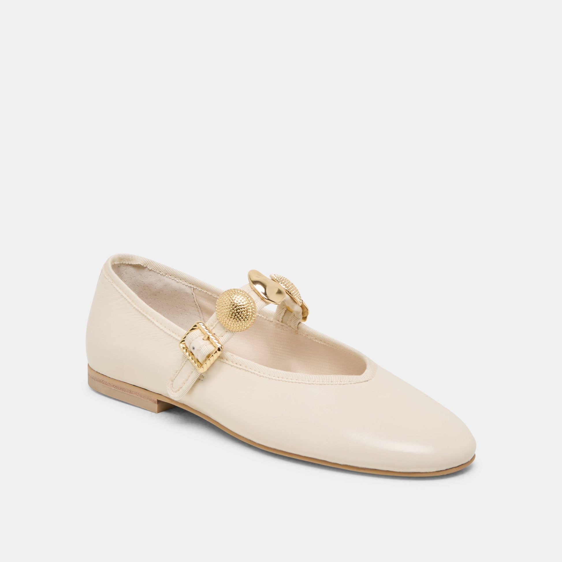 Relan Off White Leather Ballet Flats Dolce Vita