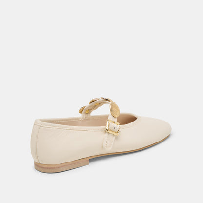 Relan Off White Leather Ballet Flats Dolce Vita