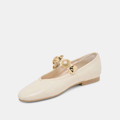 Relan Off White Leather Ballet Flats Dolce Vita