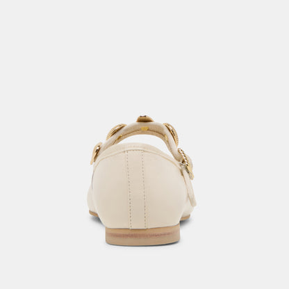 Relan Off White Leather Ballet Flats Dolce Vita