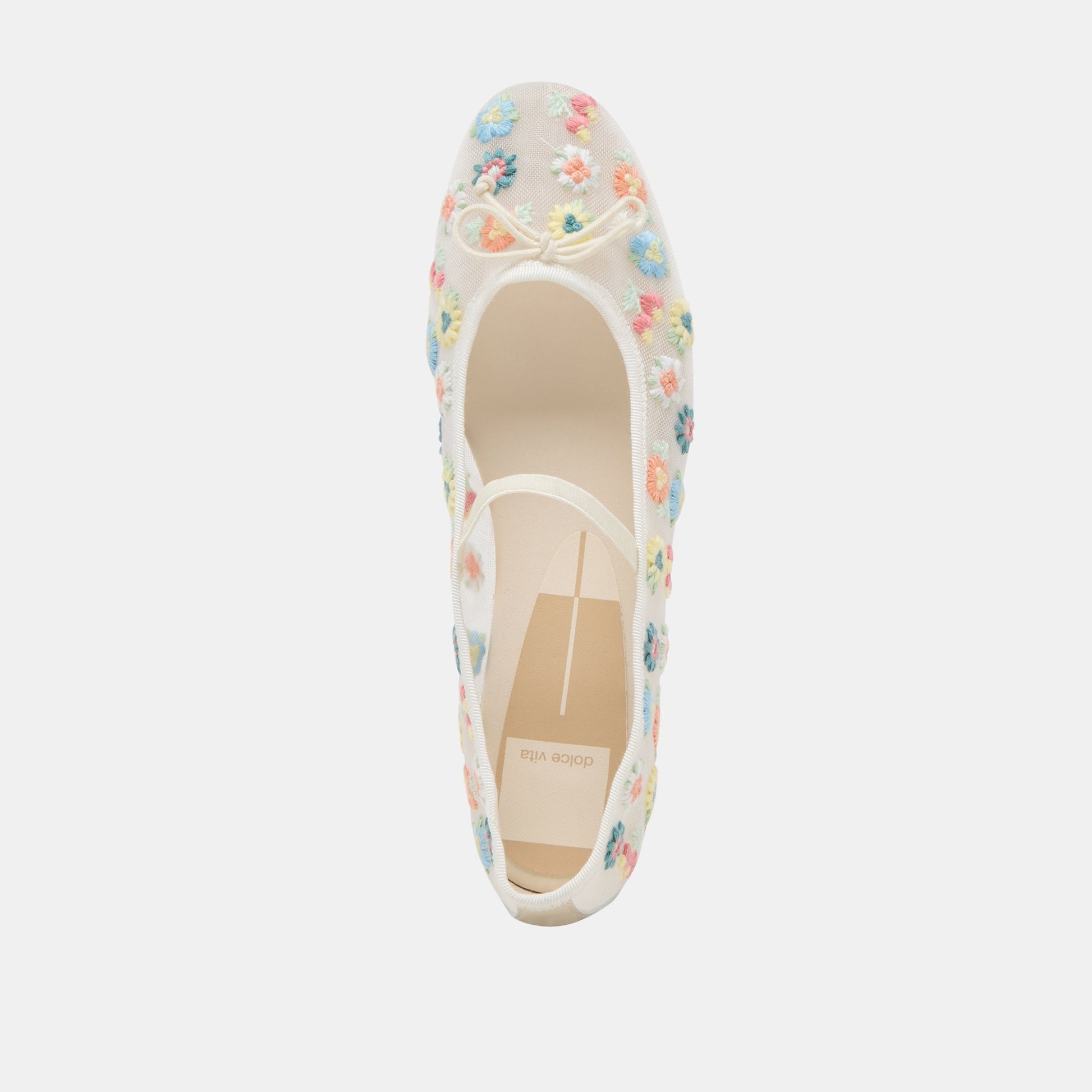 CADEL FLORAL BALLET FLATS IVORY FLORAL MESH Dolce Vita