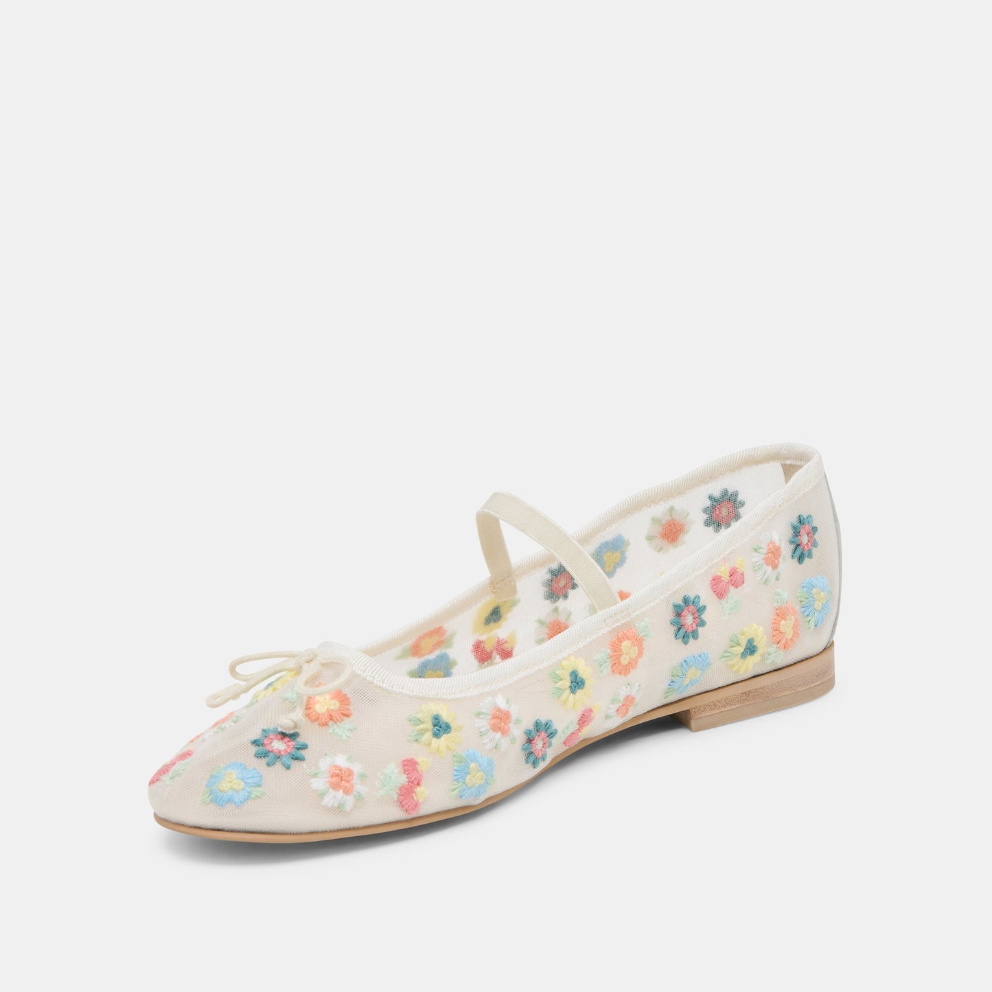 CADEL FLORAL BALLET FLATS IVORY FLORAL MESH Dolce Vita