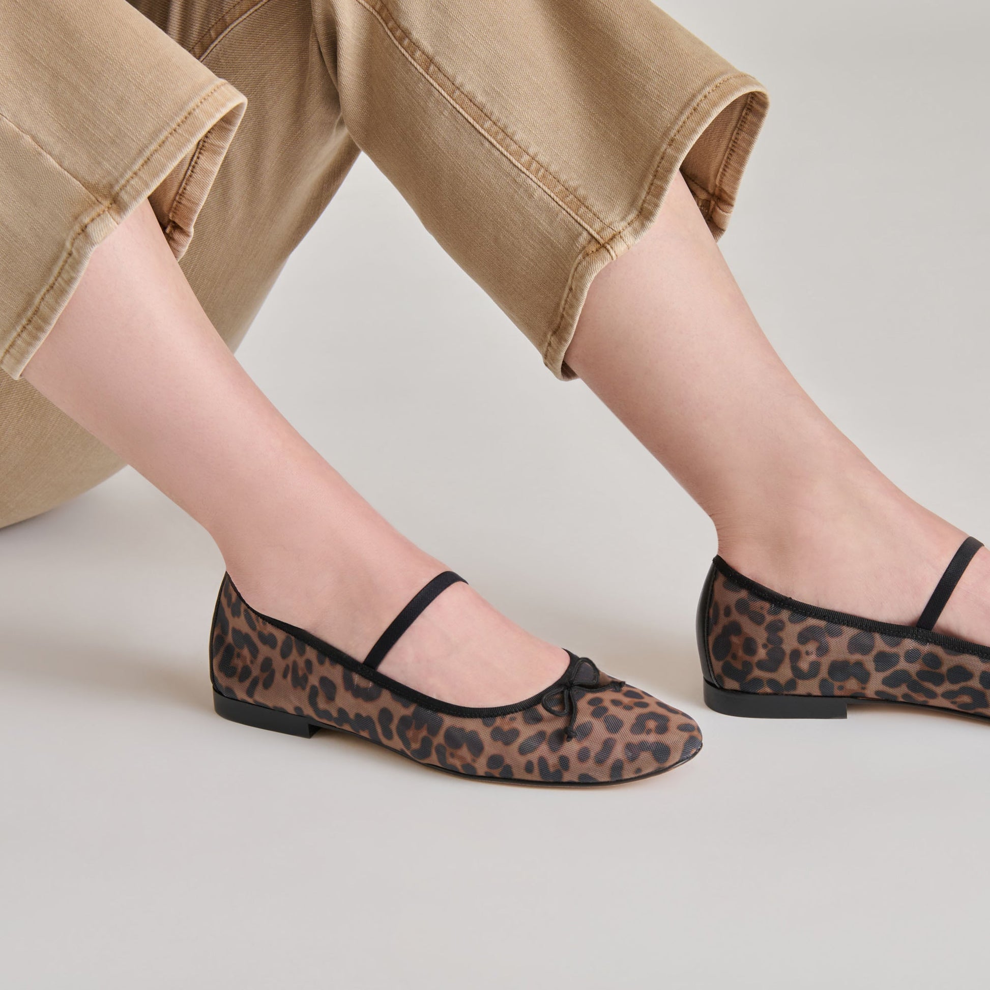 CADEL BALLET FLATS DK LEOPARD MESH Dolce Vita