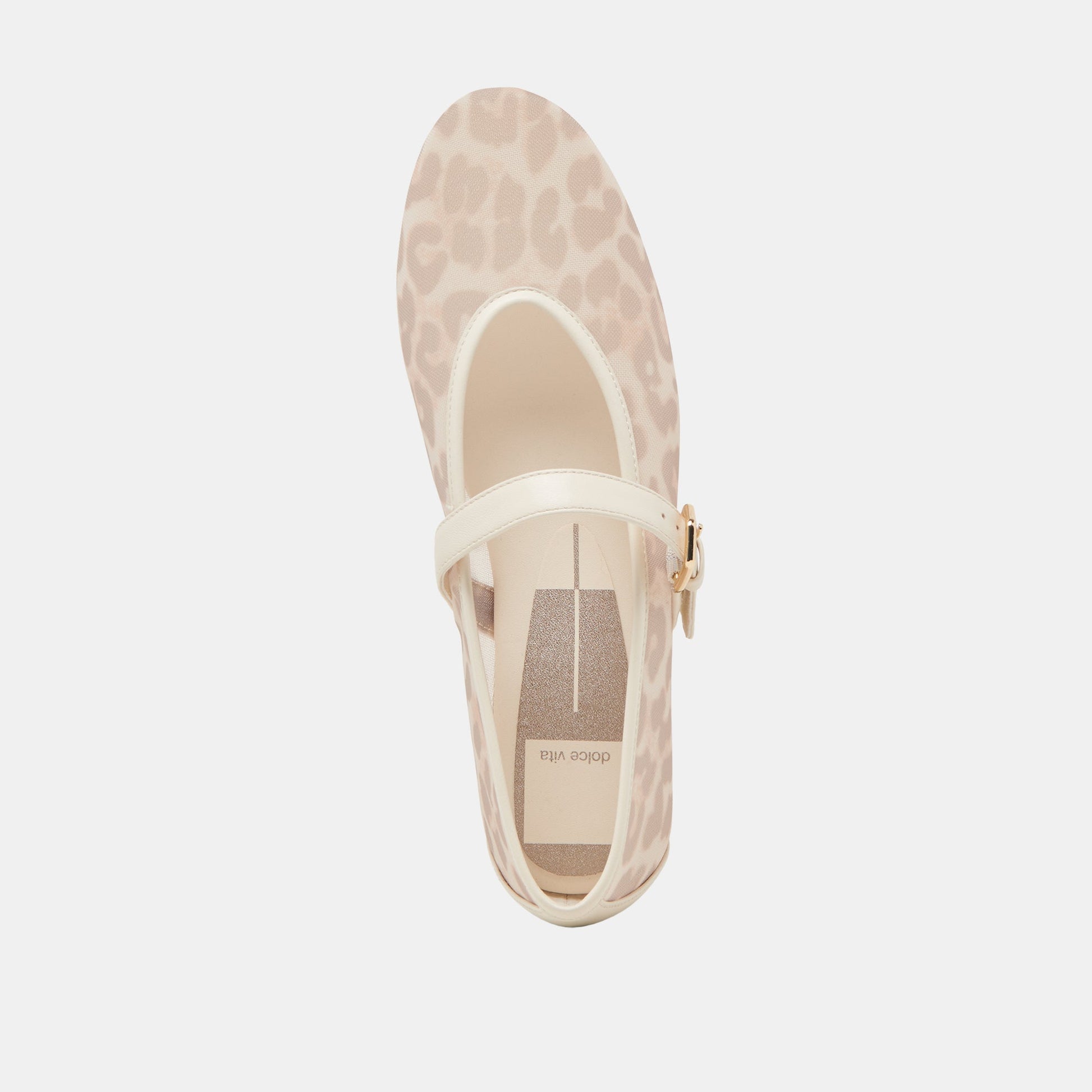 ROSLYN BALLET FLATS WHITE LEOPARD MESH Dolce Vita