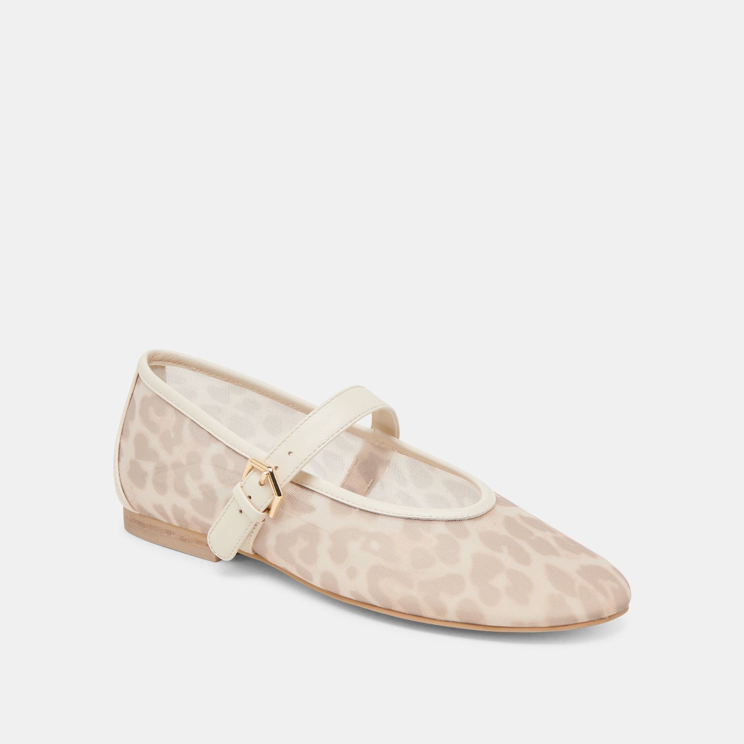 ROSLYN BALLET FLATS WHITE LEOPARD MESH Dolce Vita