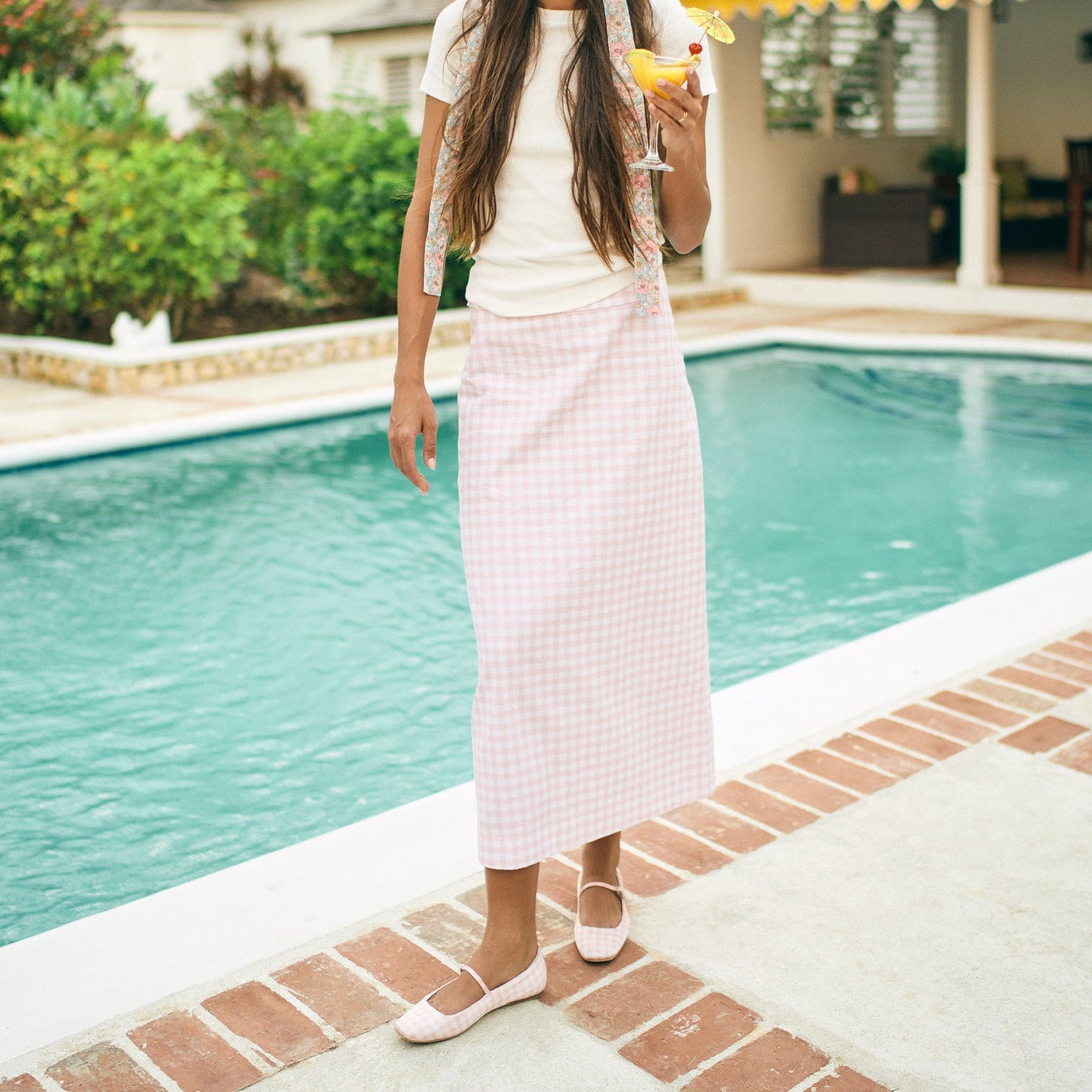 Reyes X Byrdie Golf Pink Plaid Gingham Ballet Flats Dolce Vita