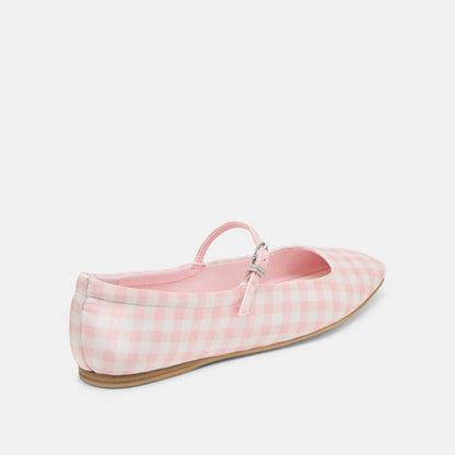 Reyes X Byrdie Golf Pink Plaid Gingham Ballet Flats Dolce Vita