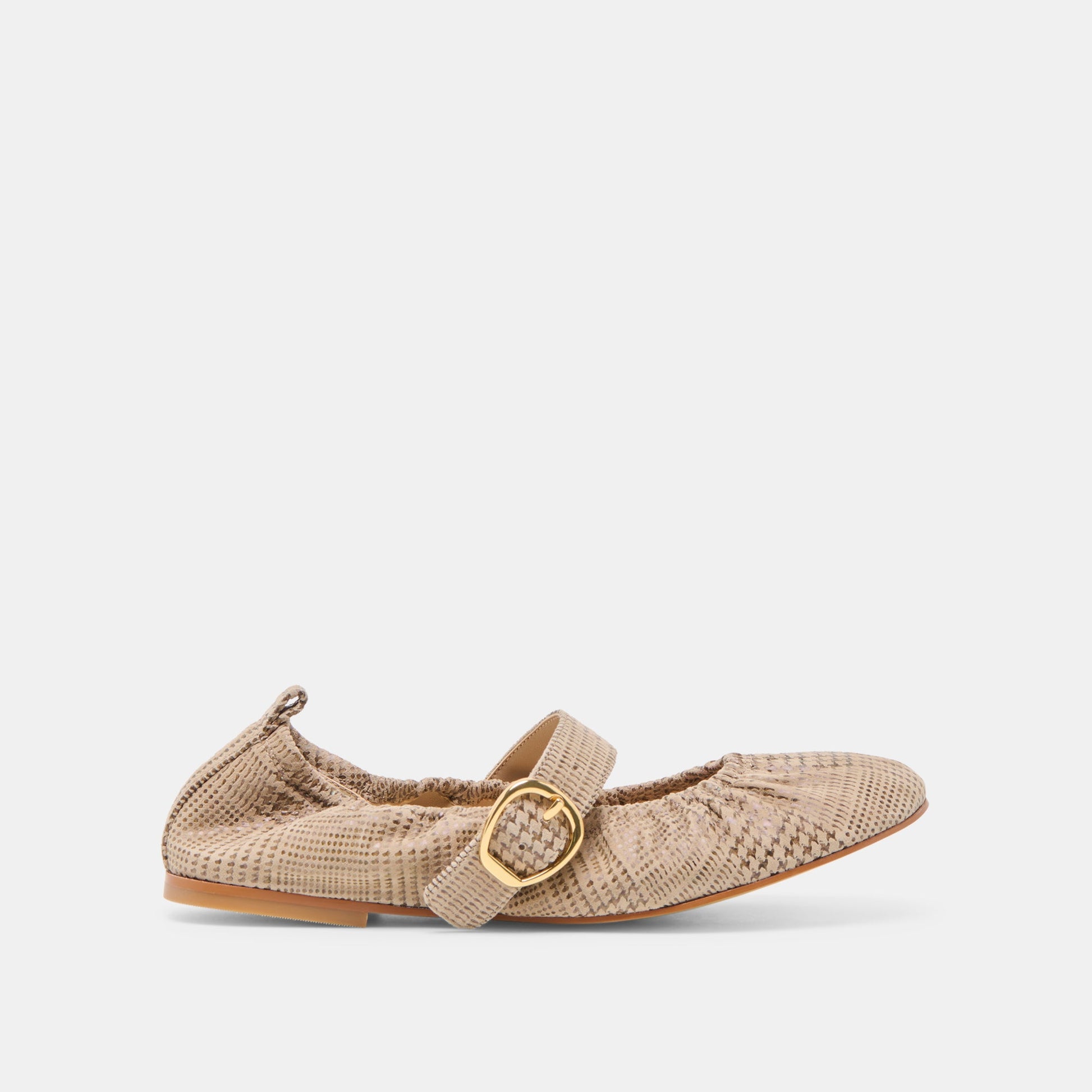 Caely Herringbone Printed Suede Ballet Flats Dolce Vita