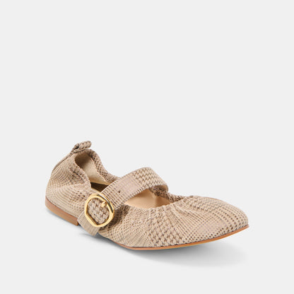 Caely Herringbone Printed Suede Ballet Flats Dolce Vita