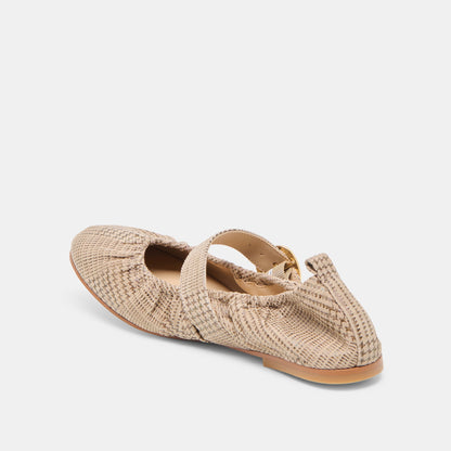Caely Herringbone Printed Suede Ballet Flats Dolce Vita