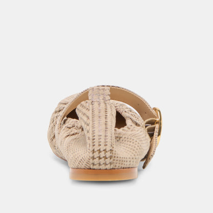 Caely Herringbone Printed Suede Ballet Flats Dolce Vita