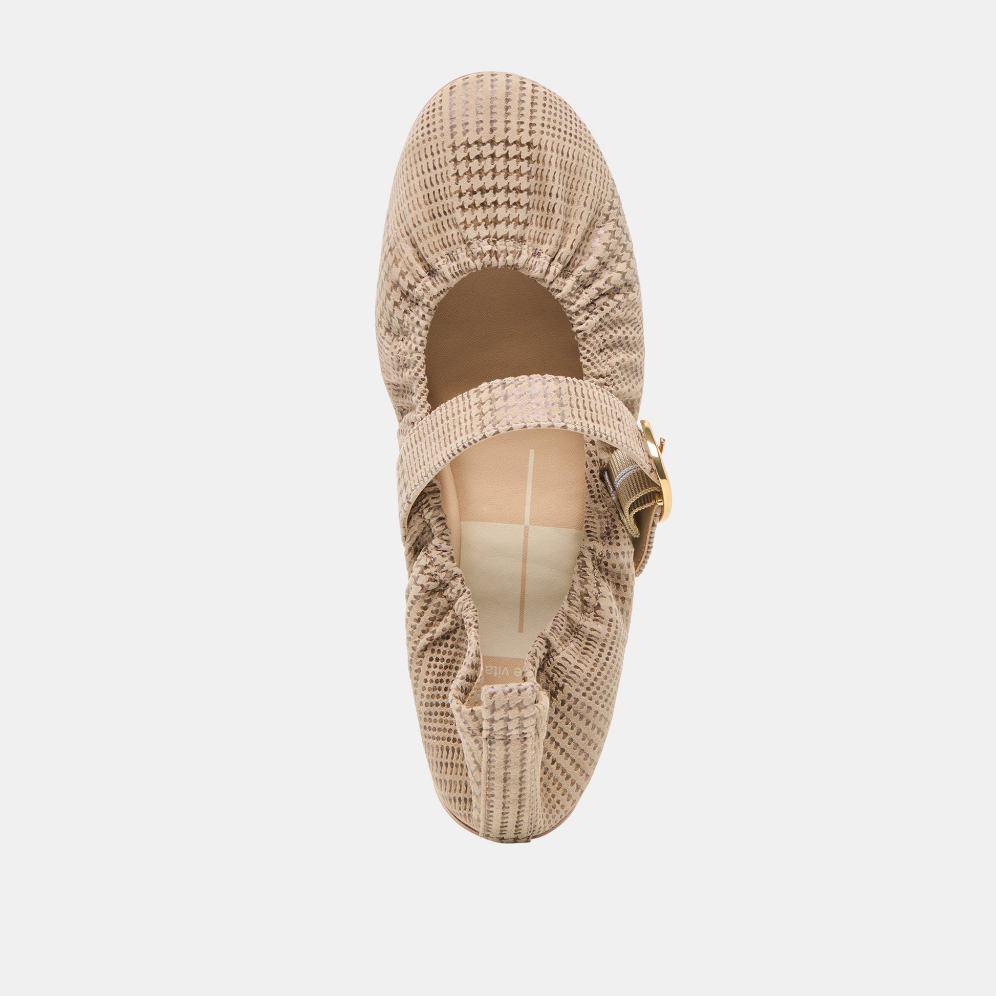 Caely Herringbone Printed Suede Ballet Flats Dolce Vita