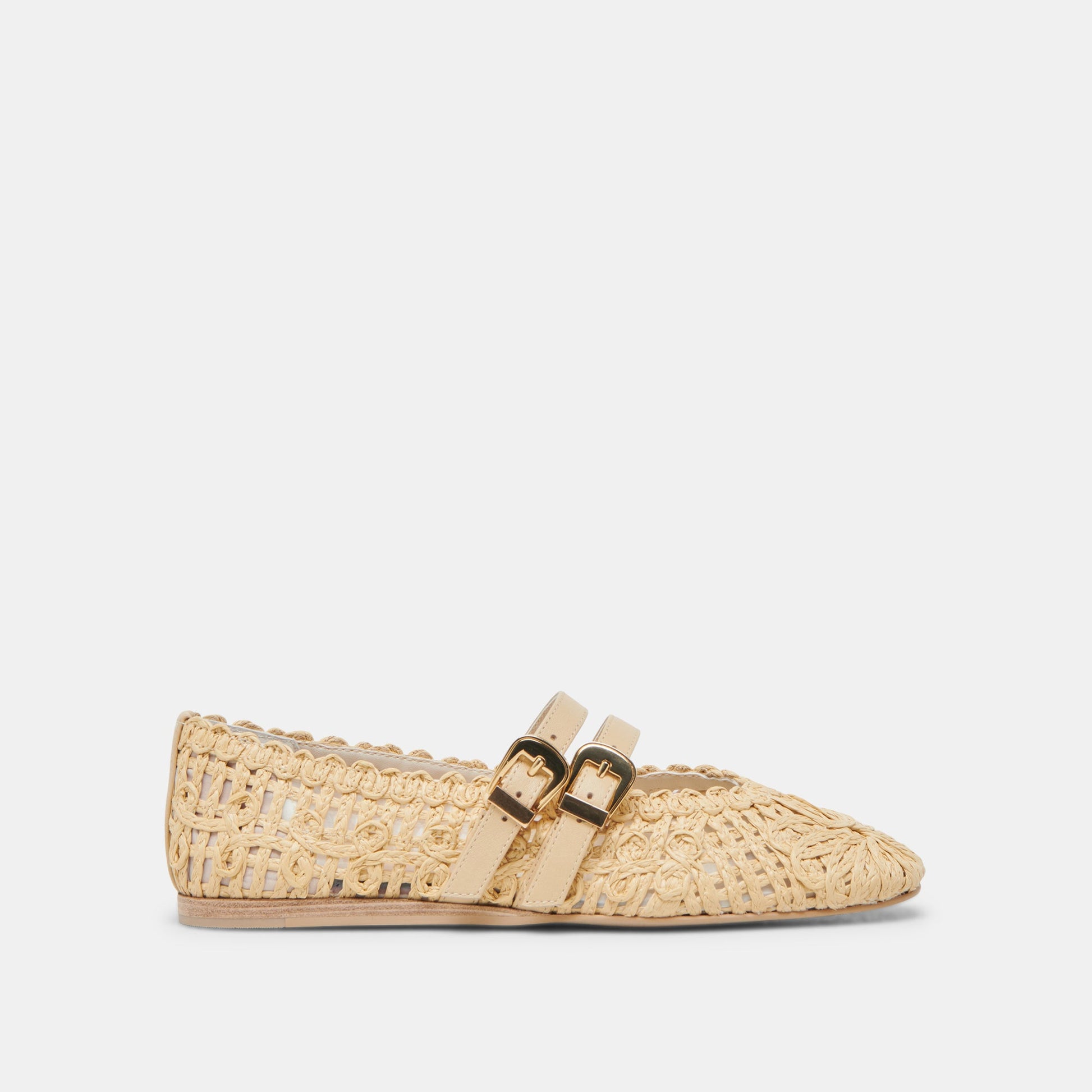 BAYLEE SUNFLOWER WIDE BALLET FLATS LT NATURAL MACRAME Dolce Vita
