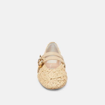 BAYLEE SUNFLOWER WIDE BALLET FLATS LT NATURAL MACRAME Dolce Vita