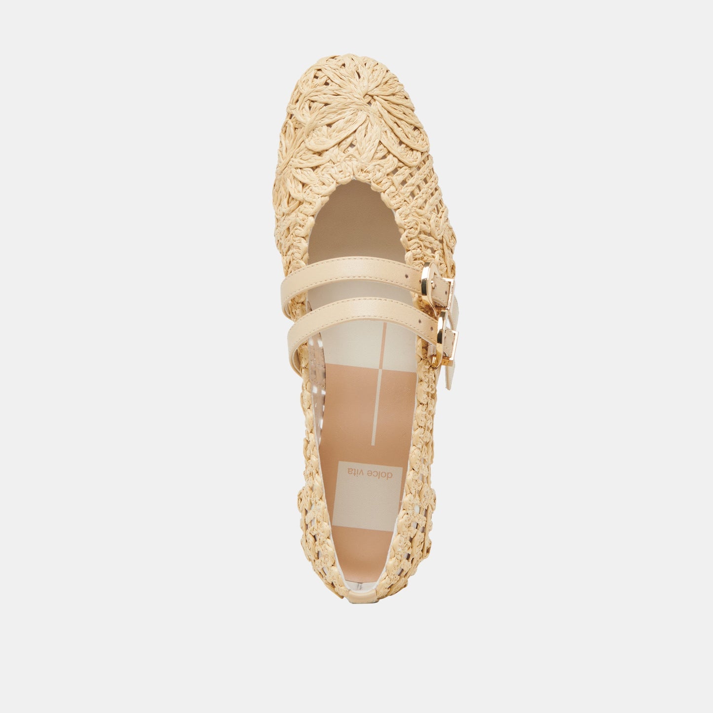 BAYLEE SUNFLOWER WIDE BALLET FLATS LT NATURAL MACRAME Dolce Vita
